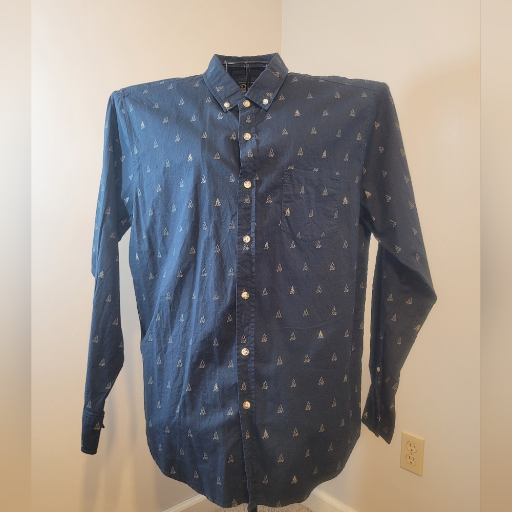 Retrofit Men's Long Sleeve Button Down Campfire Design Shirt
